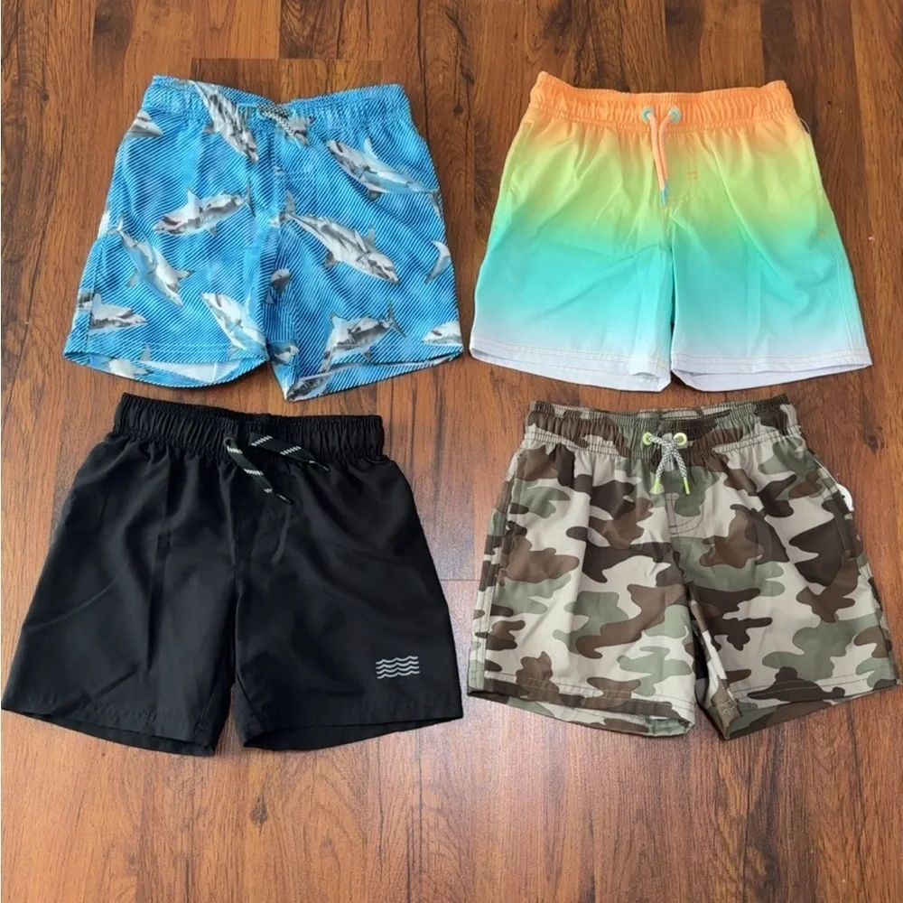 Wonder Nation Kids Swim Shorts Bundle 4 Piece !